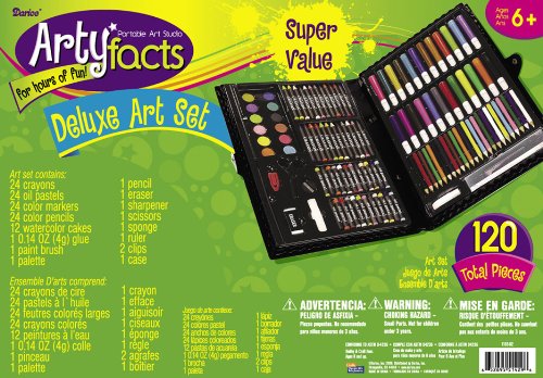 Darice 120-Piece Deluxe Art Set Art Supplies for Drawing, Painting and More