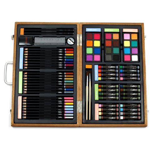 US Art Supply 82 Piece Deluxe Artist Studio Creative Wood Box Set